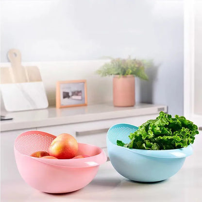 1PC Rice Sieve Plastic Colander Kitchen Drain Basket Rice Bowl Fruit Vegetable Washing Strainer Basket Sink Drain Kitchen Tools